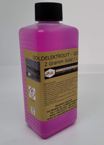 Gold Elektrolyt - Goldbad 2 Gramm Gold/Liter