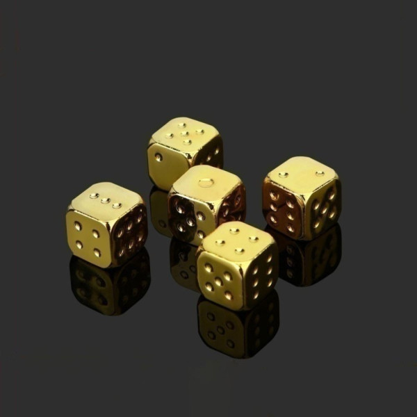 Dice set - gold-plated