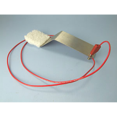 Flache Edelstahlelektrode mit Stoffpad + Kabel im Set